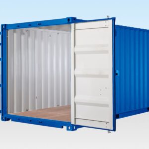 20ft Self Storage Container with Bamboo Floor – Blue (RAL 5010) - Image 3